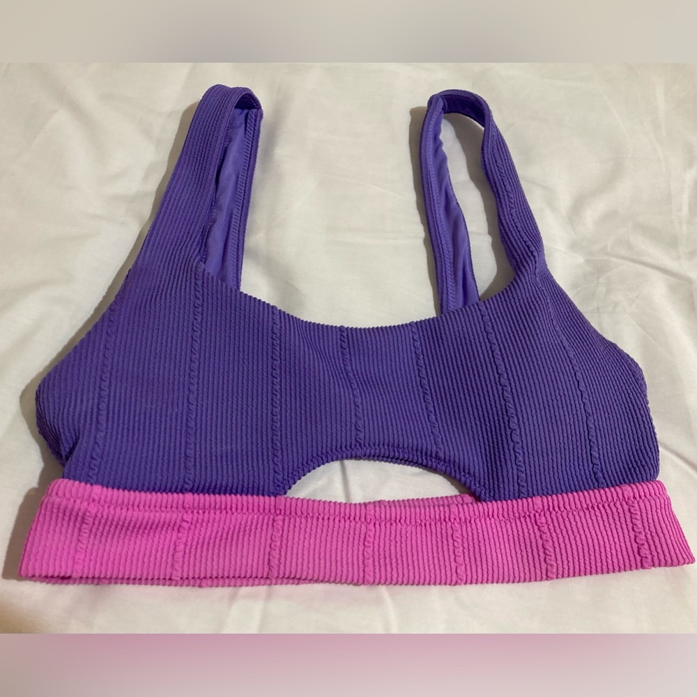 AERIE bikini Top Purple Pink Swim Top Scoop